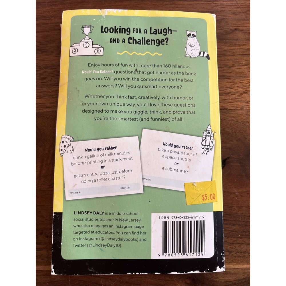 WOULD YOU RATHER? by Lindsey Daly Paperback Book Made You Think Humor Challenge - Picture 2 of 2